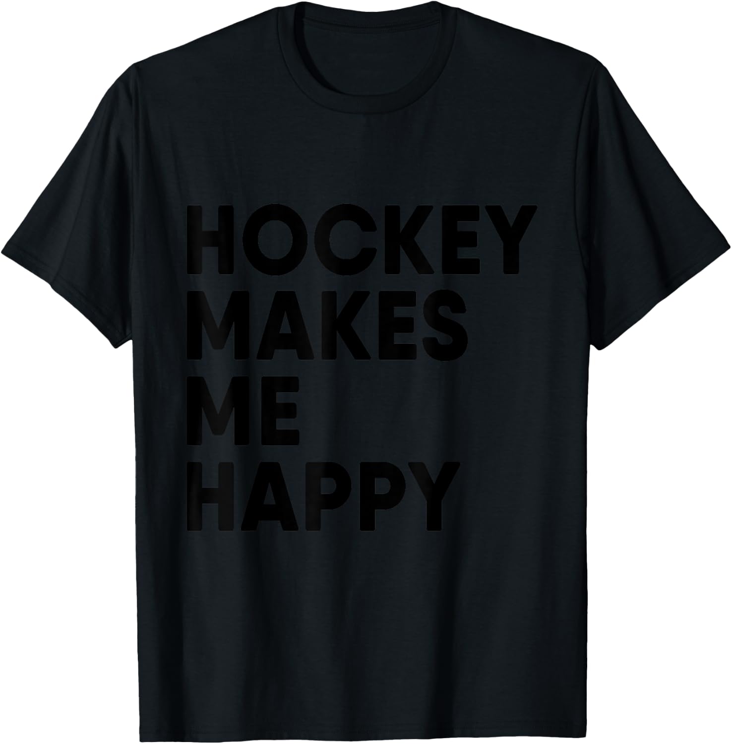 Hockey Makes Me Happy Ice Hockey Boy T-Shirt - T-Shirt | Black