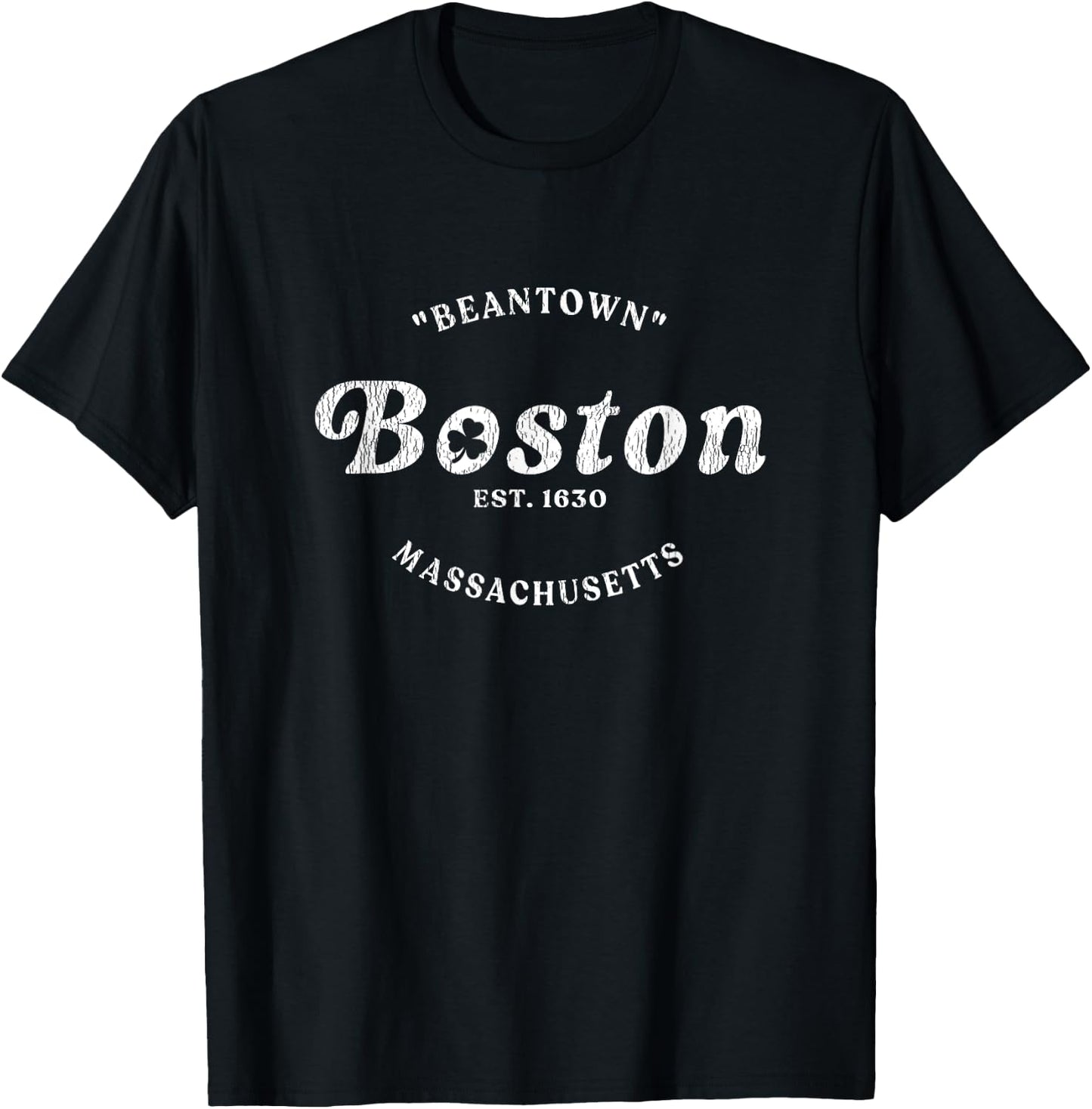 Vintage Boston Irish Beantown, Boston Shamrock T-Shirt - T-Shirt | Black