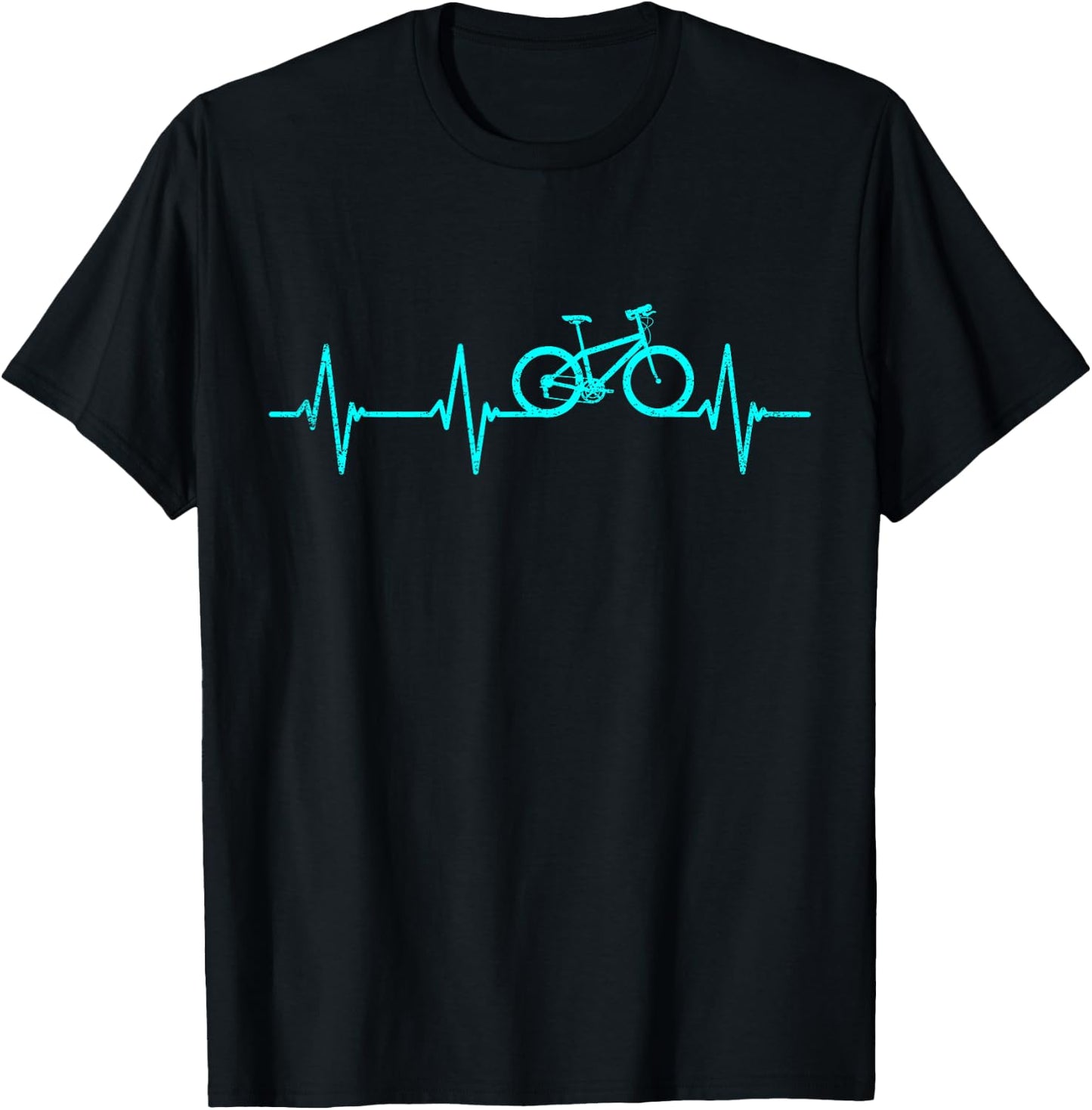 Mountain Bike Heartbeat Cycling Cool Bike T-Shirt - T-Shirt | Black
