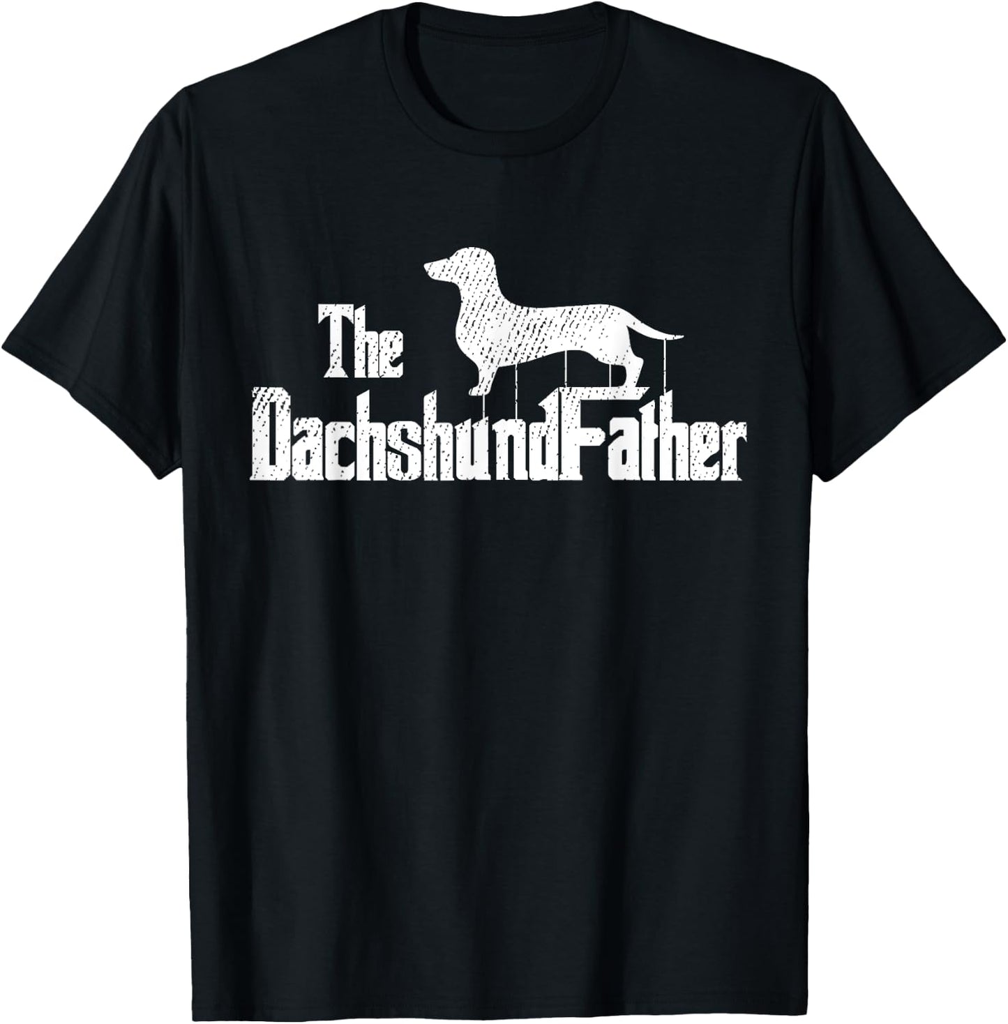 Dachshund Dad Dog Fathers Day Funny Doxie Doggie Puppy Daddy T-Shirt - T-Shirt | Black