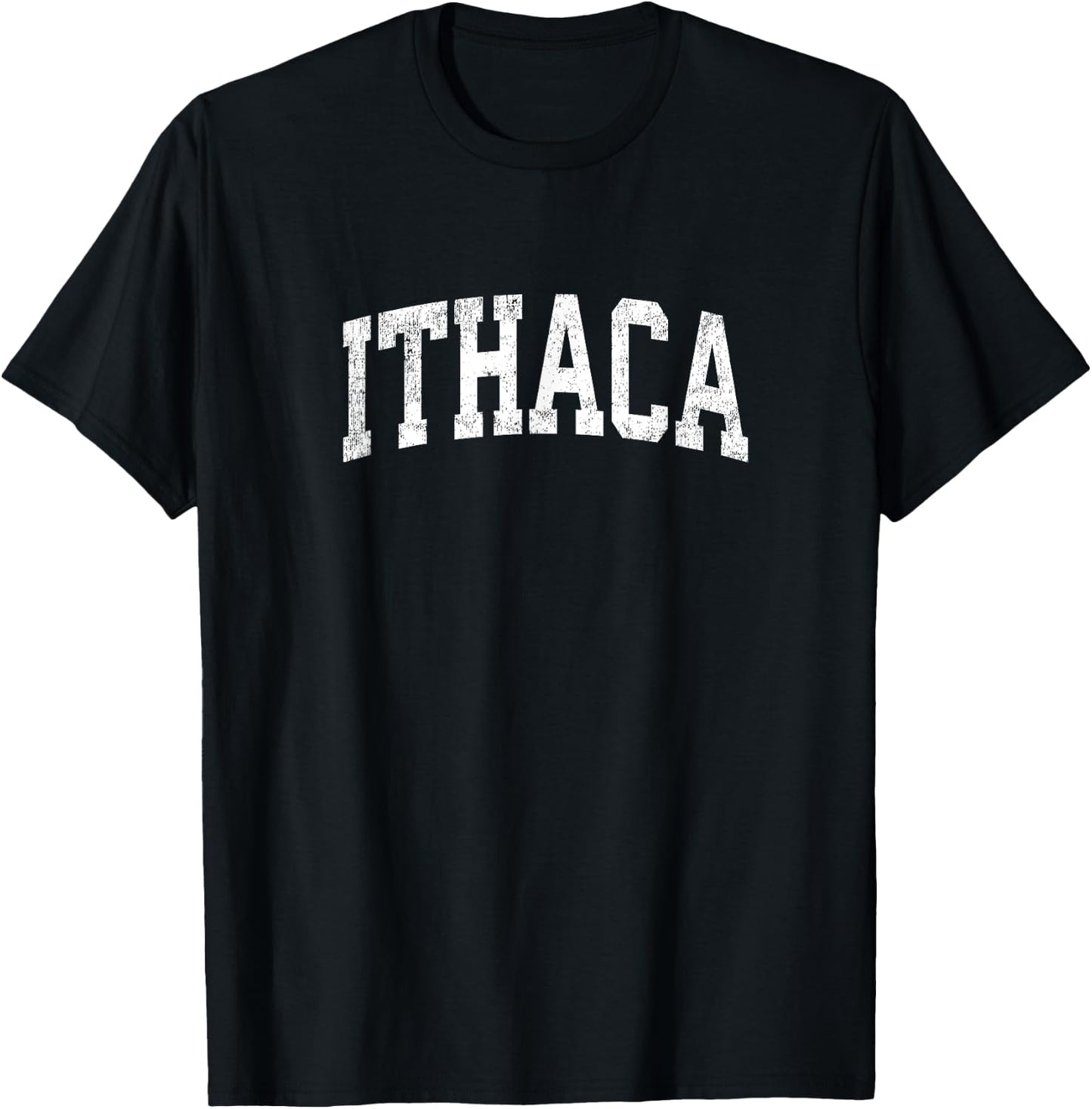 Ithaca New York NY Vintage Athletic Sports Design T-Shirt - T-Shirt | Black