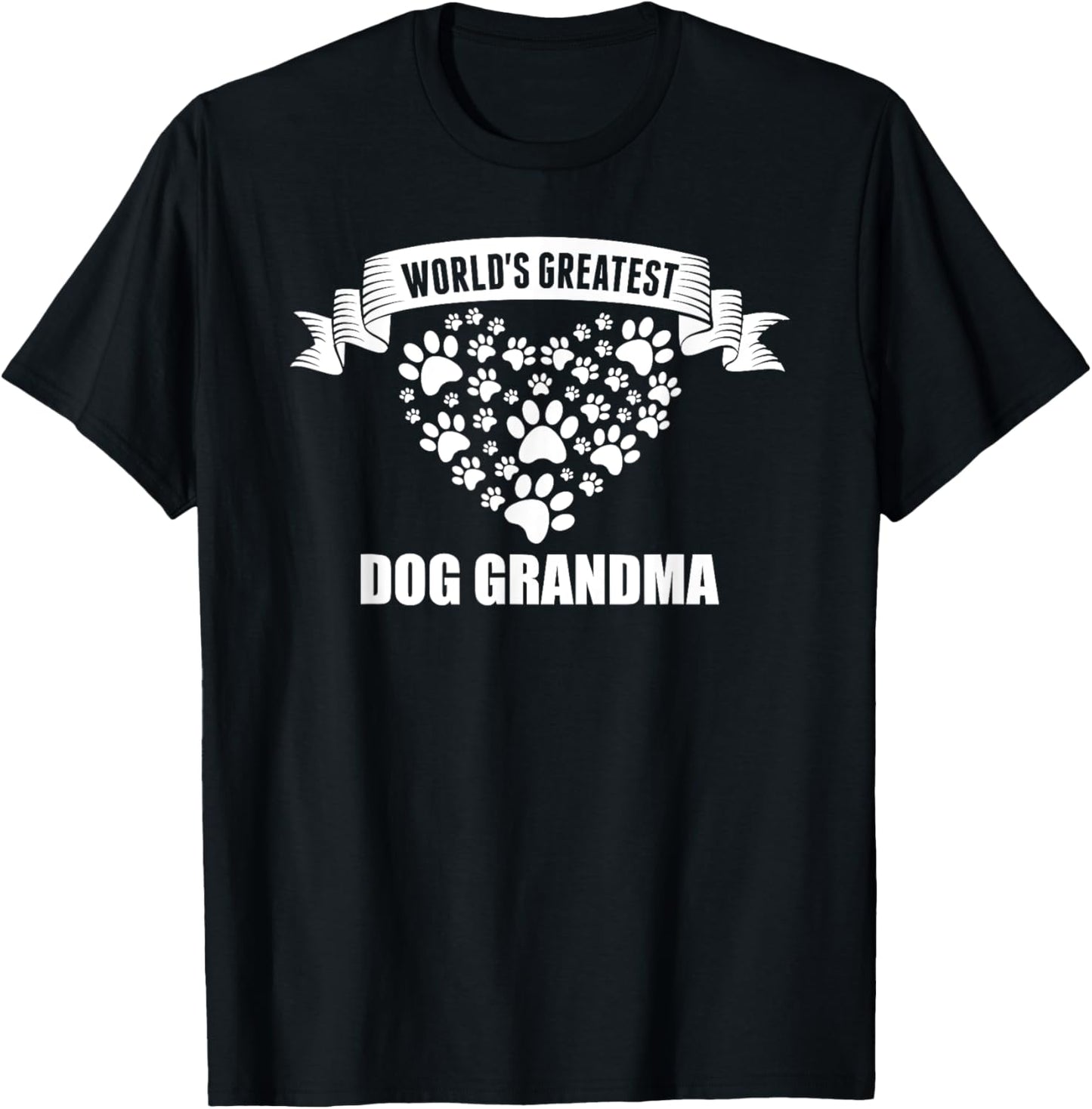 World's Greatest Dog Grandma Fur Babies Paws T Shirt Women Girls Kids T-Shirt - T-Shirt | Black