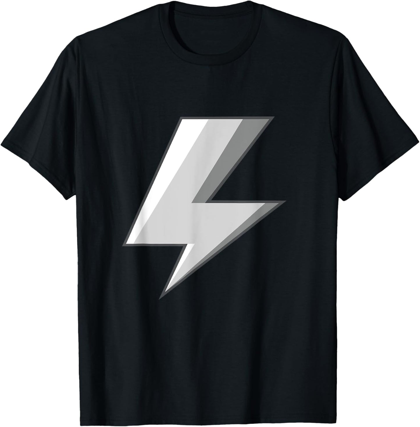 Lightning Bolt White Grey Easy Halloween Costume T-Shirt - T-Shirt | Black