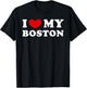 I Love My Boston, I Heart My Boston T-Shirt - T-Shirt | Black