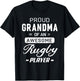 Proud Grandma Rugby Awesome Rugby Player Grandmother Gift T-Shirt - T-Shirt | Black
