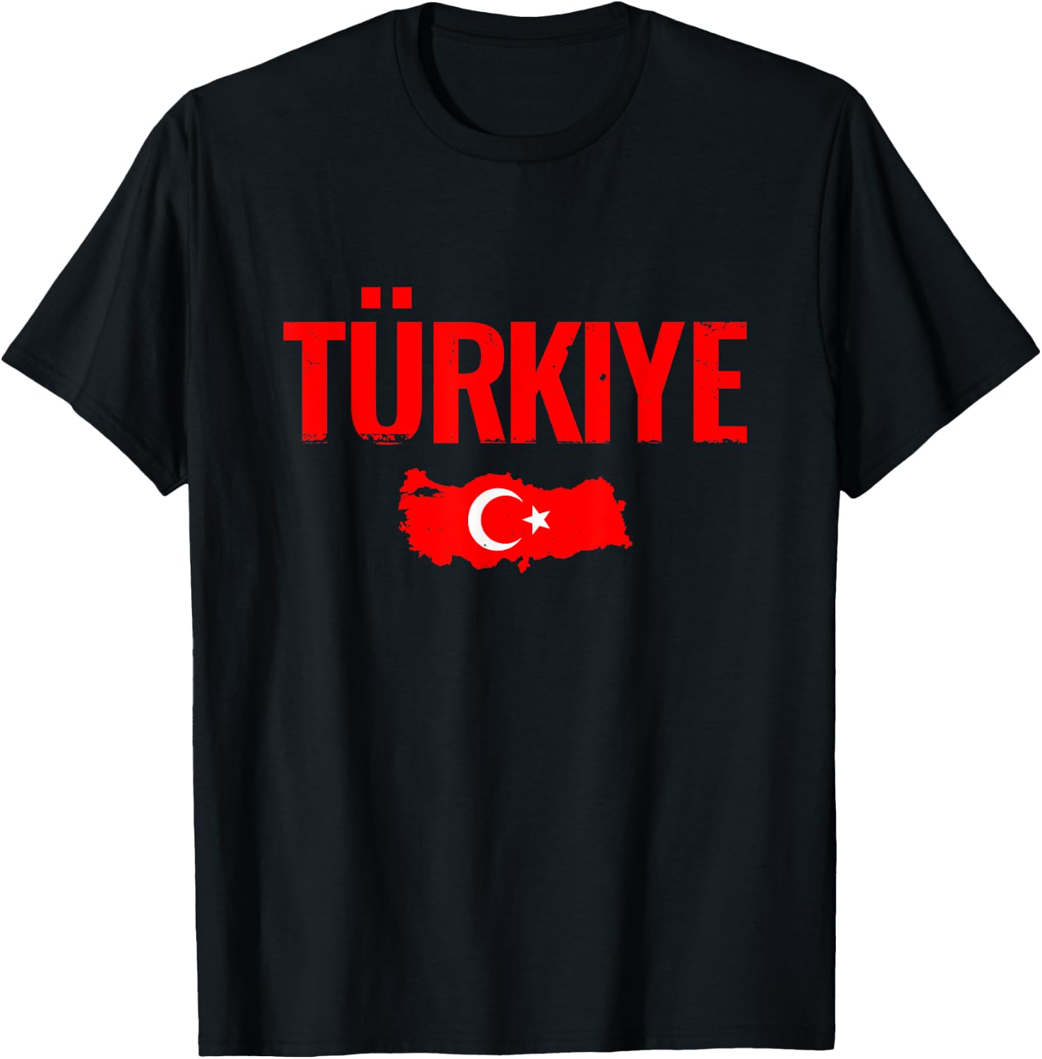 Türkiye Map Vintage Turkey Turkish Flag , Black, S T-Shirt - T-Shirt | Black