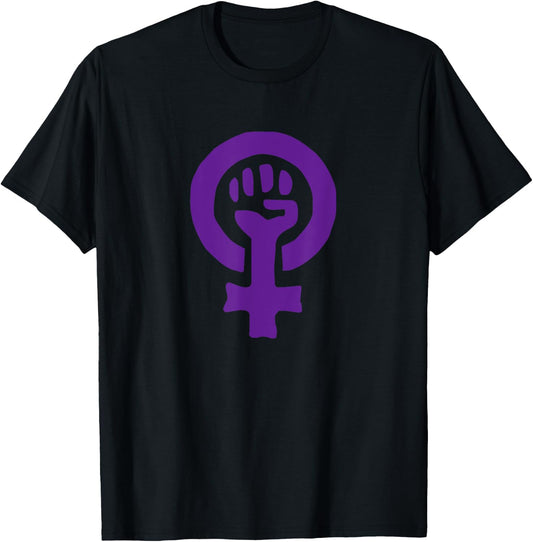 Feminism Symbol Purple Shirt for Feminists , black T-Shirt - T-Shirt | Black