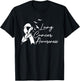 Cute Lung Cancer Awareness Month White Ribbon Men Women Kids T-Shirt - T-Shirt | Black