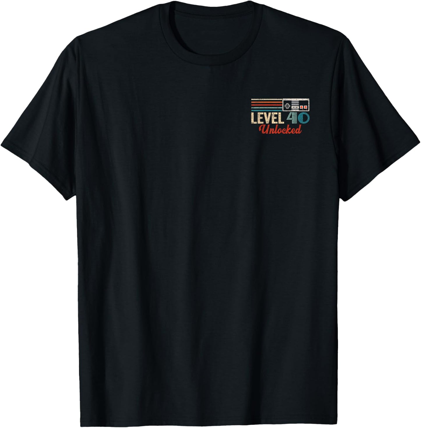 Unlocked Level 40 Birthday Boy Video Game Controller T-Shirt - T-Shirt | Black