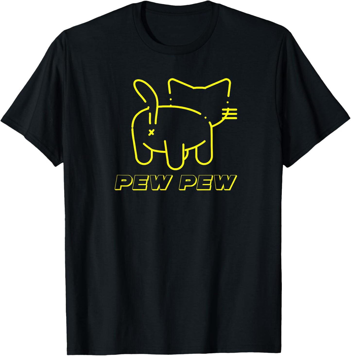 Pew Pew Kitty Funny Solo T-Shirt - T-Shirt | Black