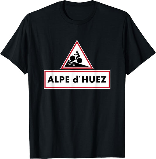 Alpe d'Huez Cycling Shirt - 5 Colors & Multiple Sizes T-Shirt - T-Shirt | Black