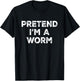 Pretend I'm A Worm Lazy Halloween Costume T-Shirt - T-Shirt | Black