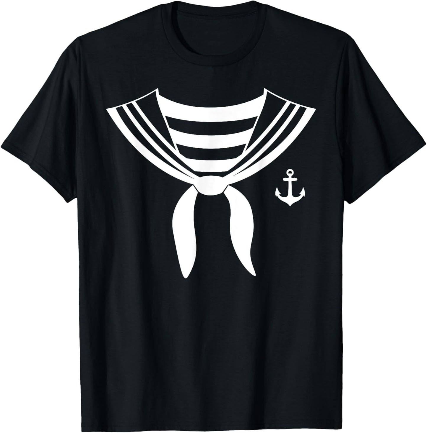 sailor suit sailor uniform sailor sailor , Blue, S T-Shirt - T-Shirt | Black