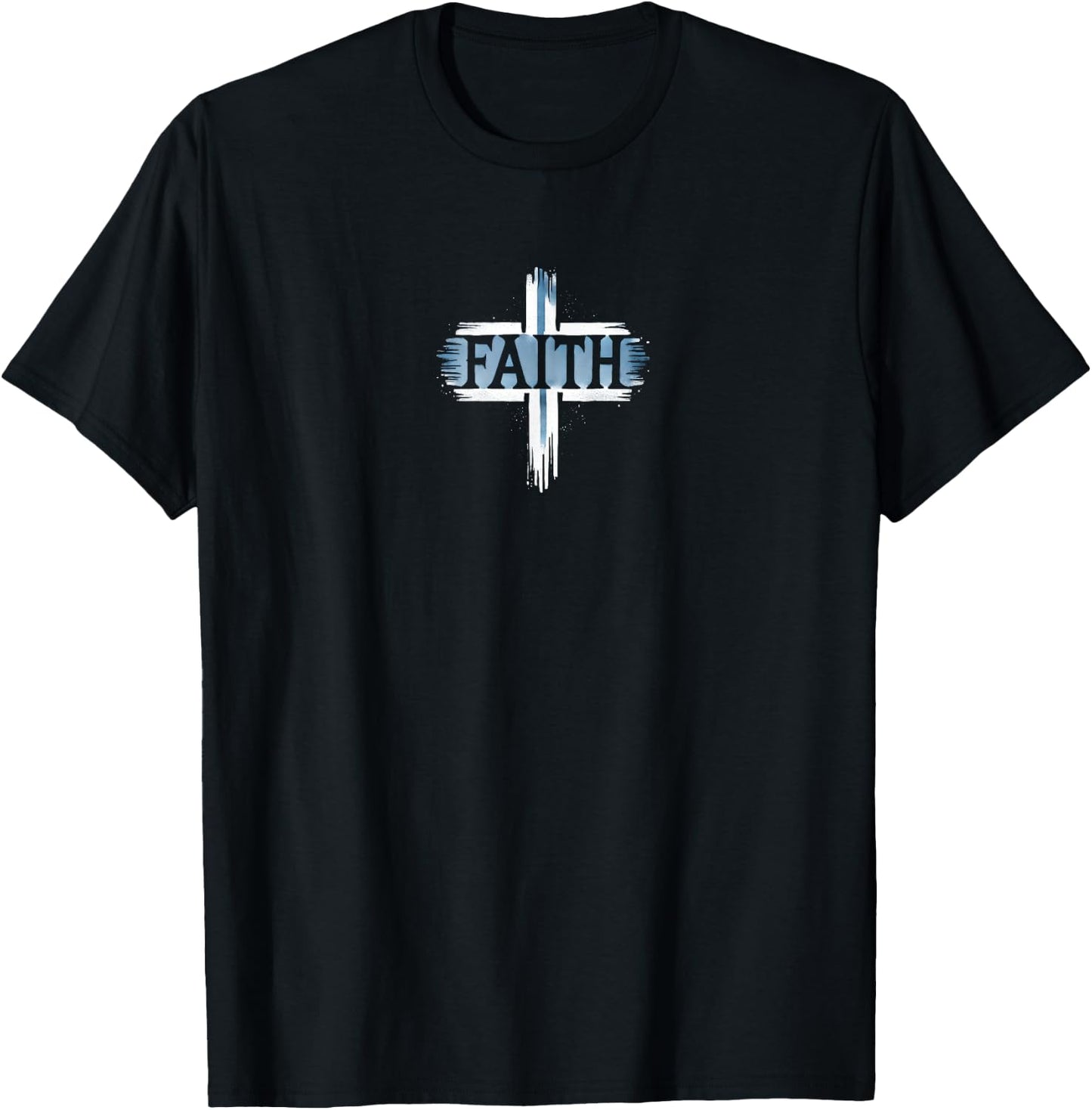 Faith Cross Minimalist Jesus Believe Religious Christian T-Shirt - T-Shirt | Black