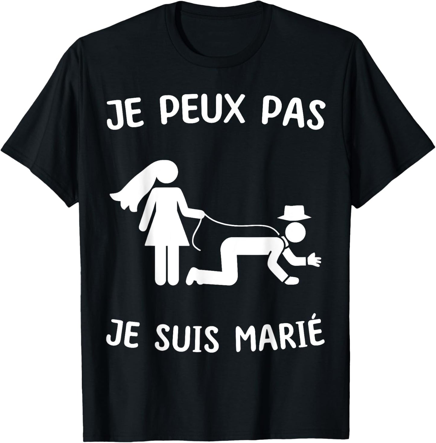 I can't I'm married , Black, S T-Shirt - T-Shirt | Black