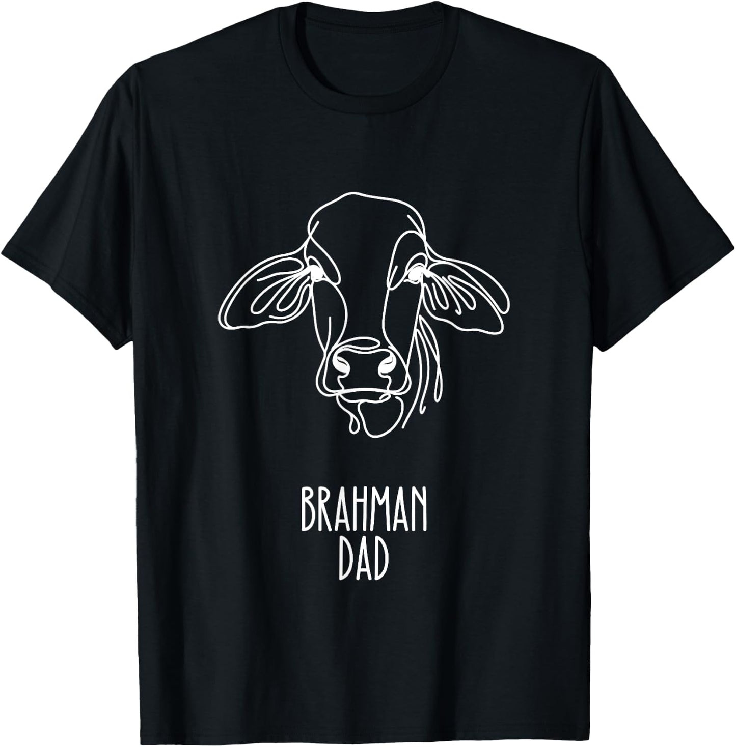Line Art Best Cow Dad Men - Brahman T-Shirt - T-Shirt | Black