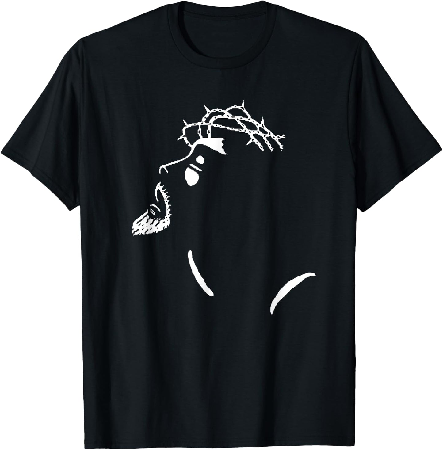 Silhouette Image of Jesus Christ Face Christian Faith Easter T-Shirt - T-Shirt | Black