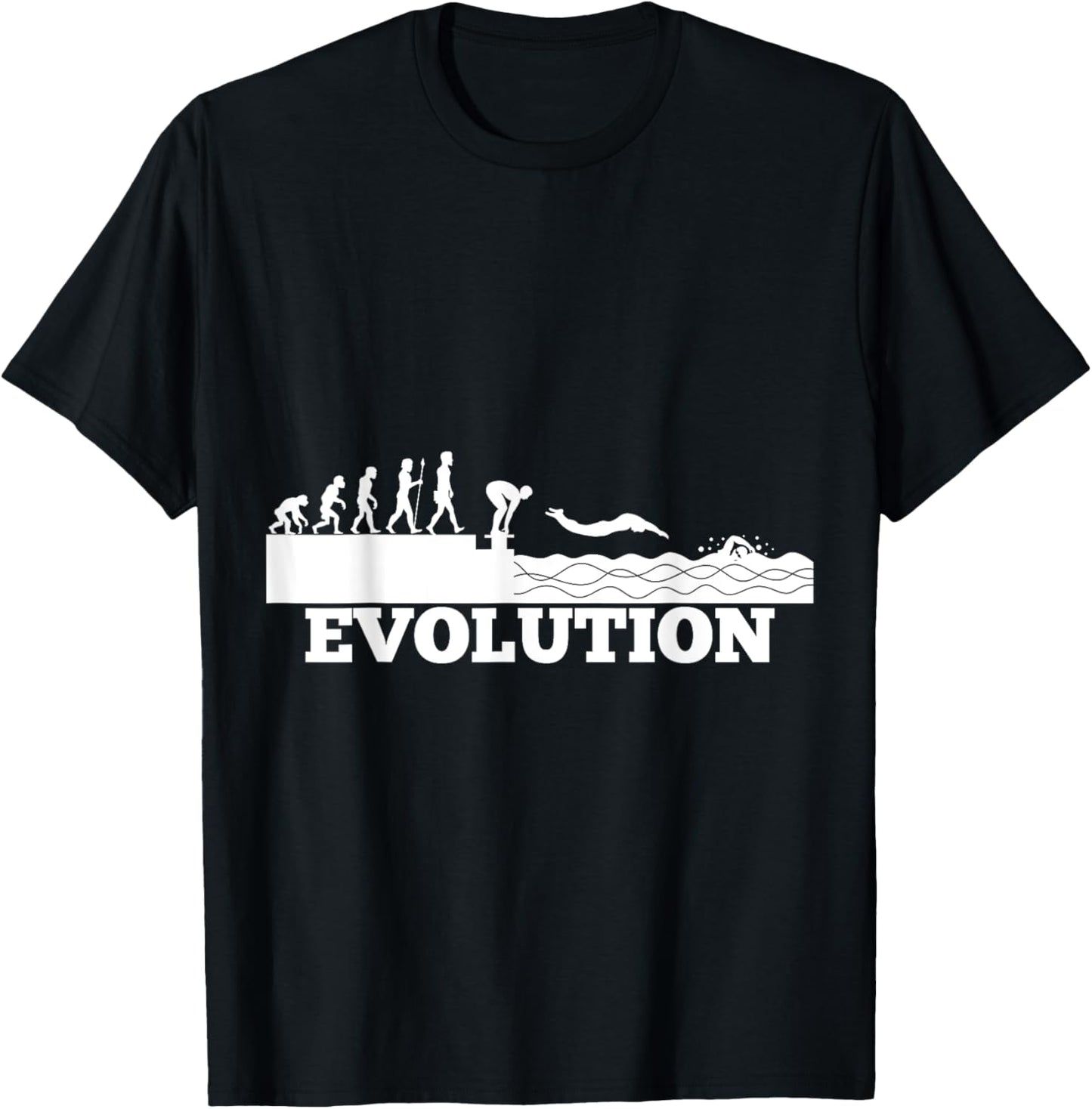Fun Evolution Swimming Pool Swim Sport Lover Gift T-Shirt - T-Shirt | Black