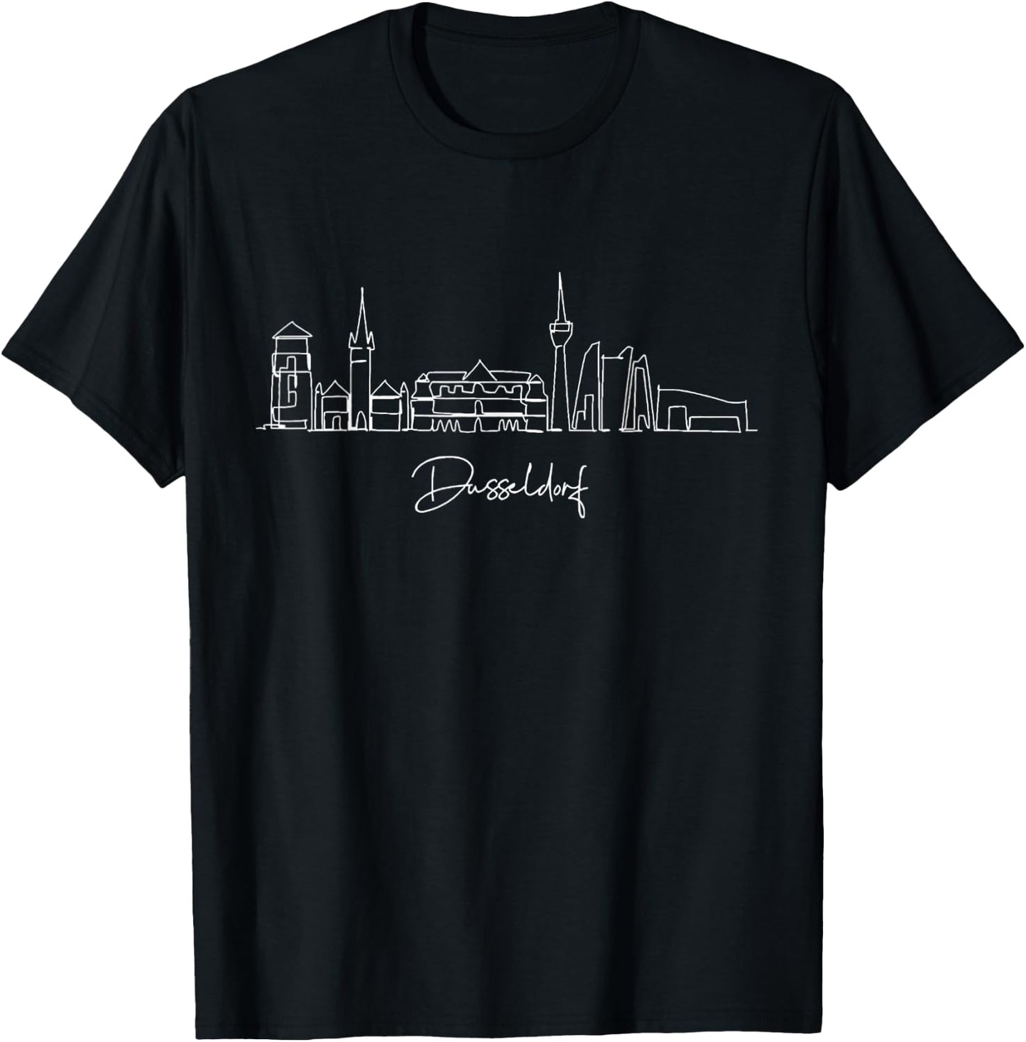 City Skyline Dusseldorf Deutschland T-Shirt - T-Shirt | Black