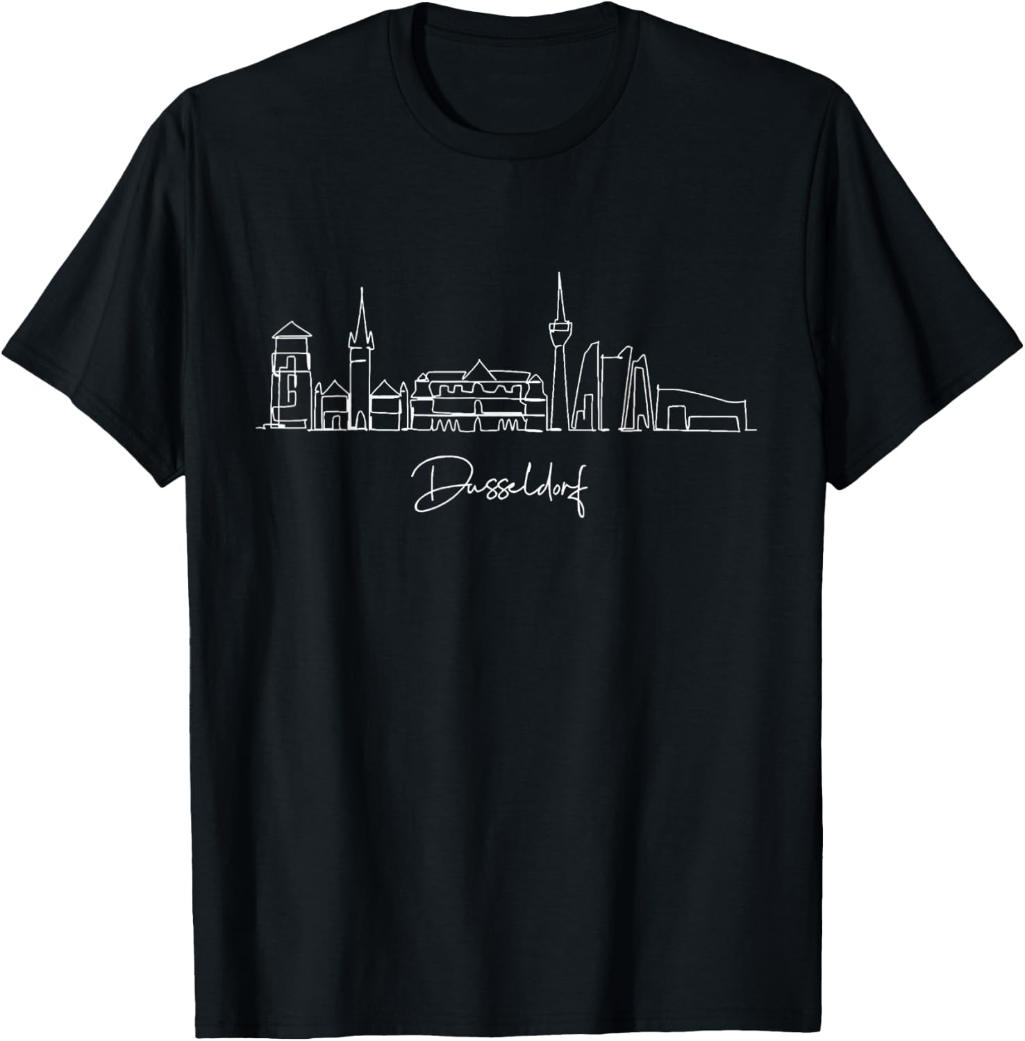 City Skyline Dusseldorf Deutschland T-Shirt - T-Shirt | Black