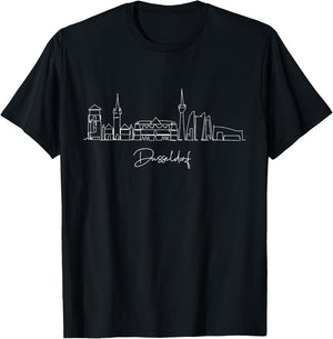 City Skyline Dusseldorf Deutschland T-Shirt - T-Shirt | Black
