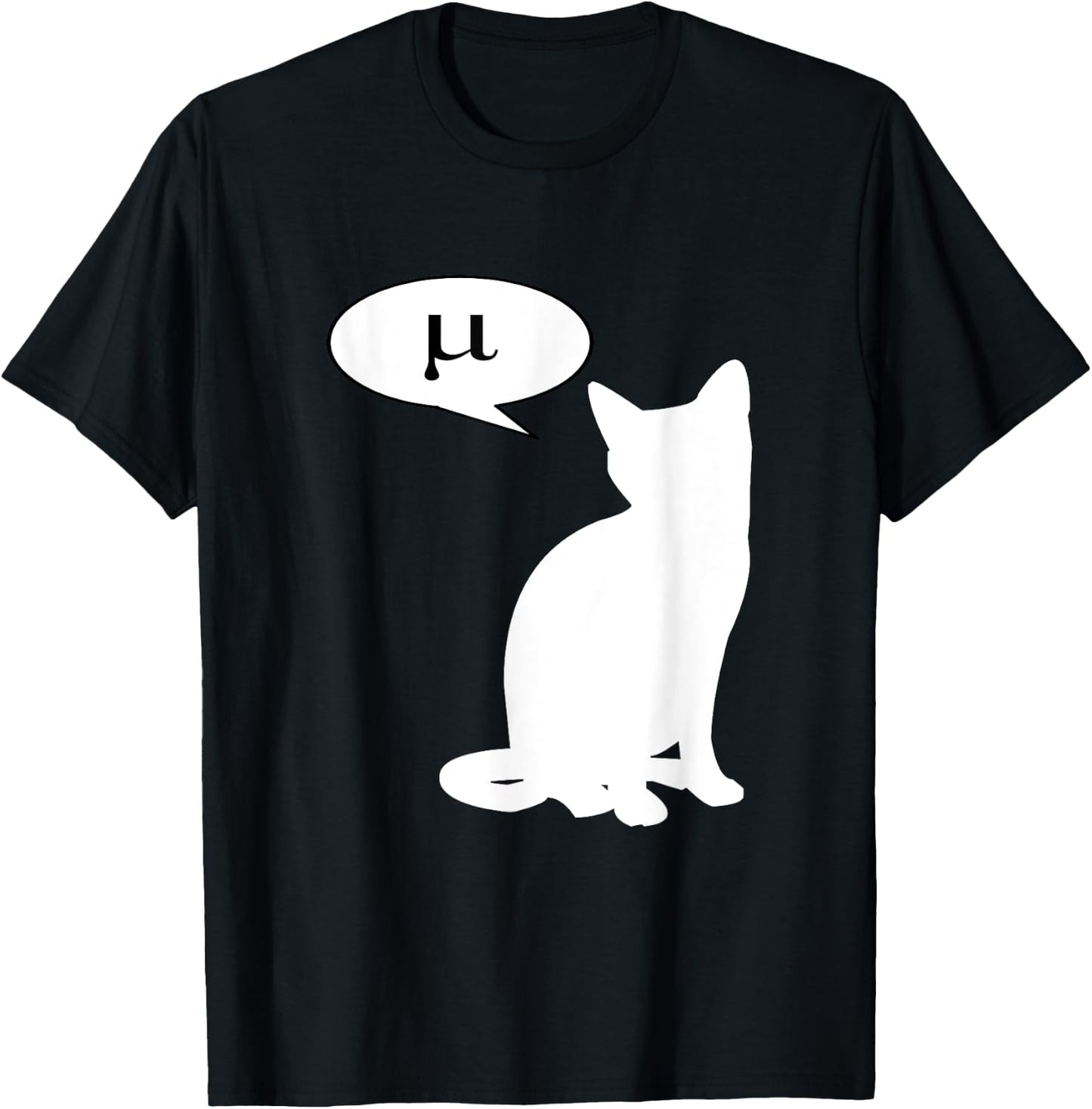 Mu Cat - Greek Letter Mew Meow Miu T-Shirt - T-Shirt | Black