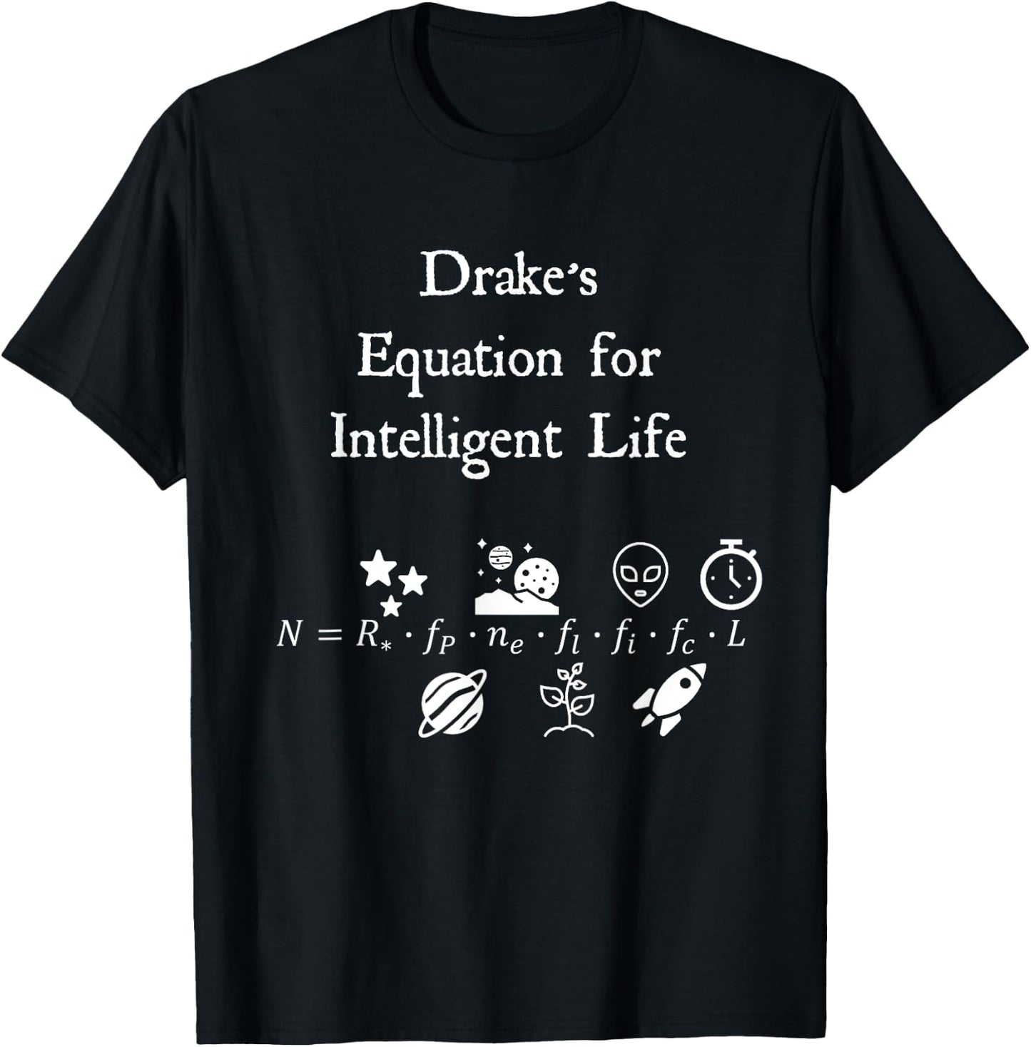 Nerdy Drake's Equation Space Science Physics Teacher Gift T-Shirt - T-Shirt | Black