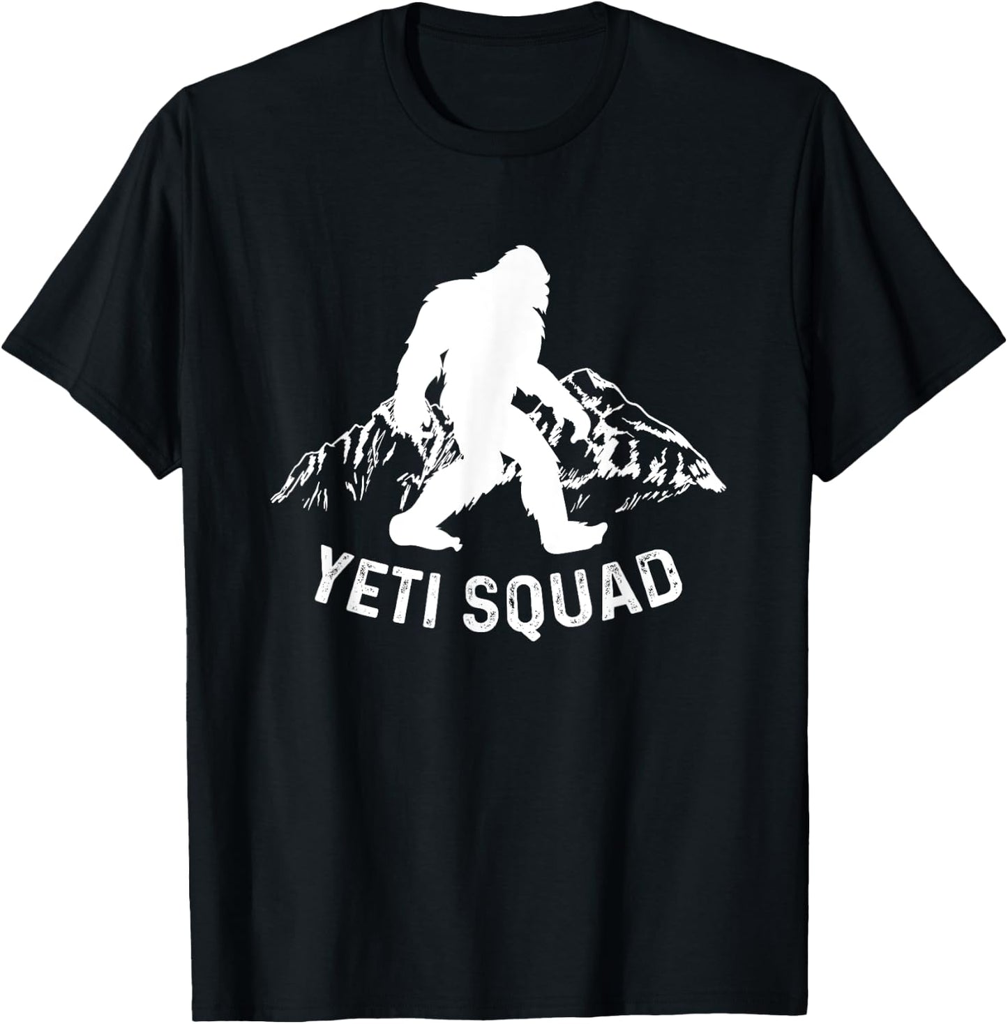 Yeti Squad Mountain Ape Snowman T-Shirt - T-Shirt | Black