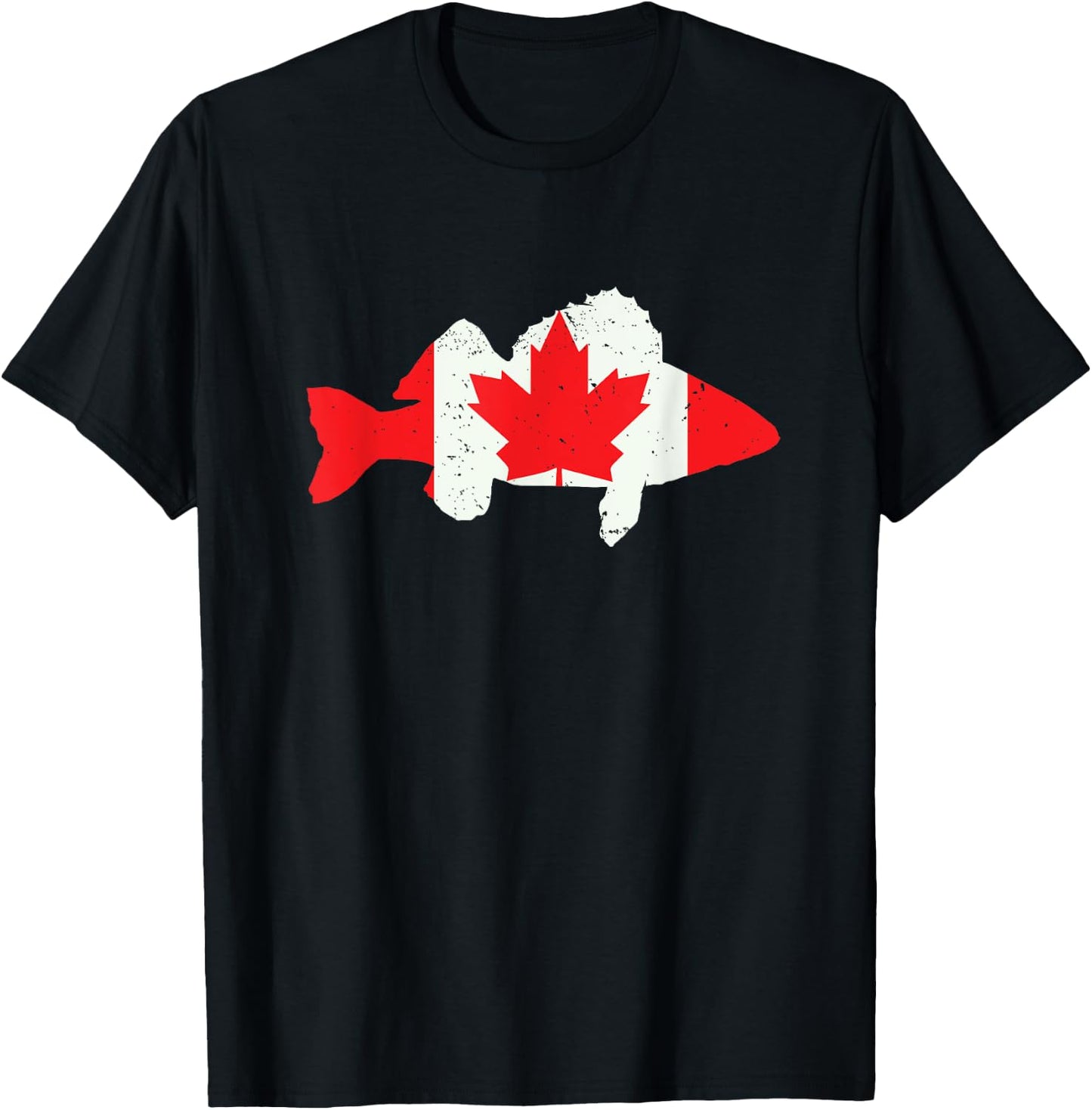 Canada Flag Walleye Fishing Walleye Fish Cool Gifts T-Shirt - T-Shirt | Black