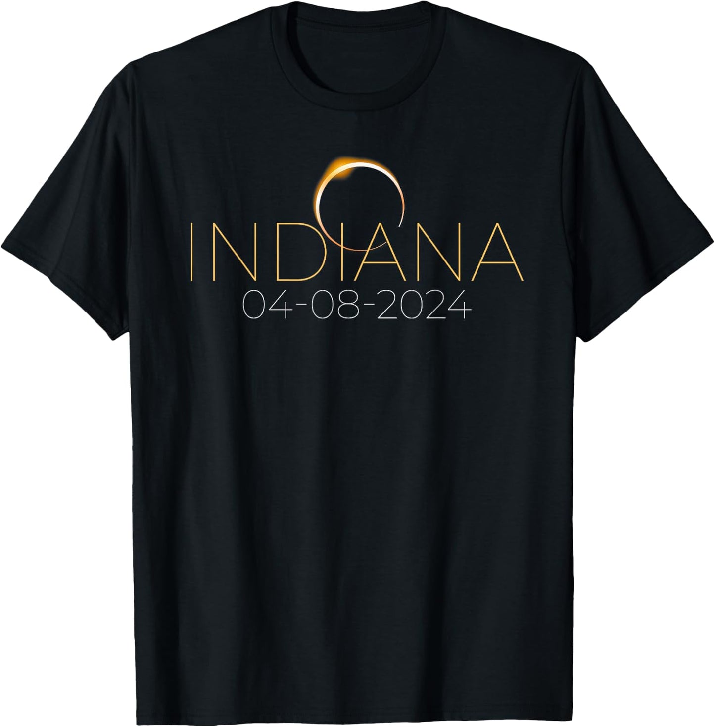 Solar Eclipse 2024 Shirt State Indiana Total Solar Eclipse T-Shirt - T-Shirt | Black