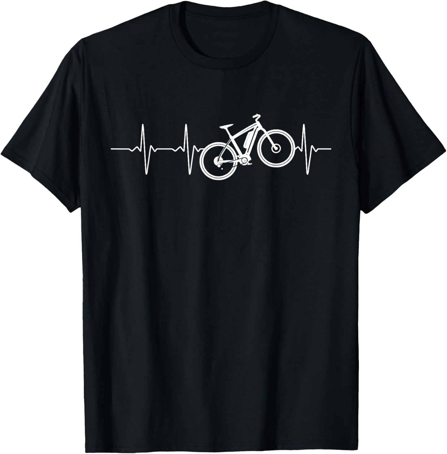 E-Bike Heartbeat Biker EKG Battery Biker Cyclist Cycling T-Shirt - T-Shirt | Black