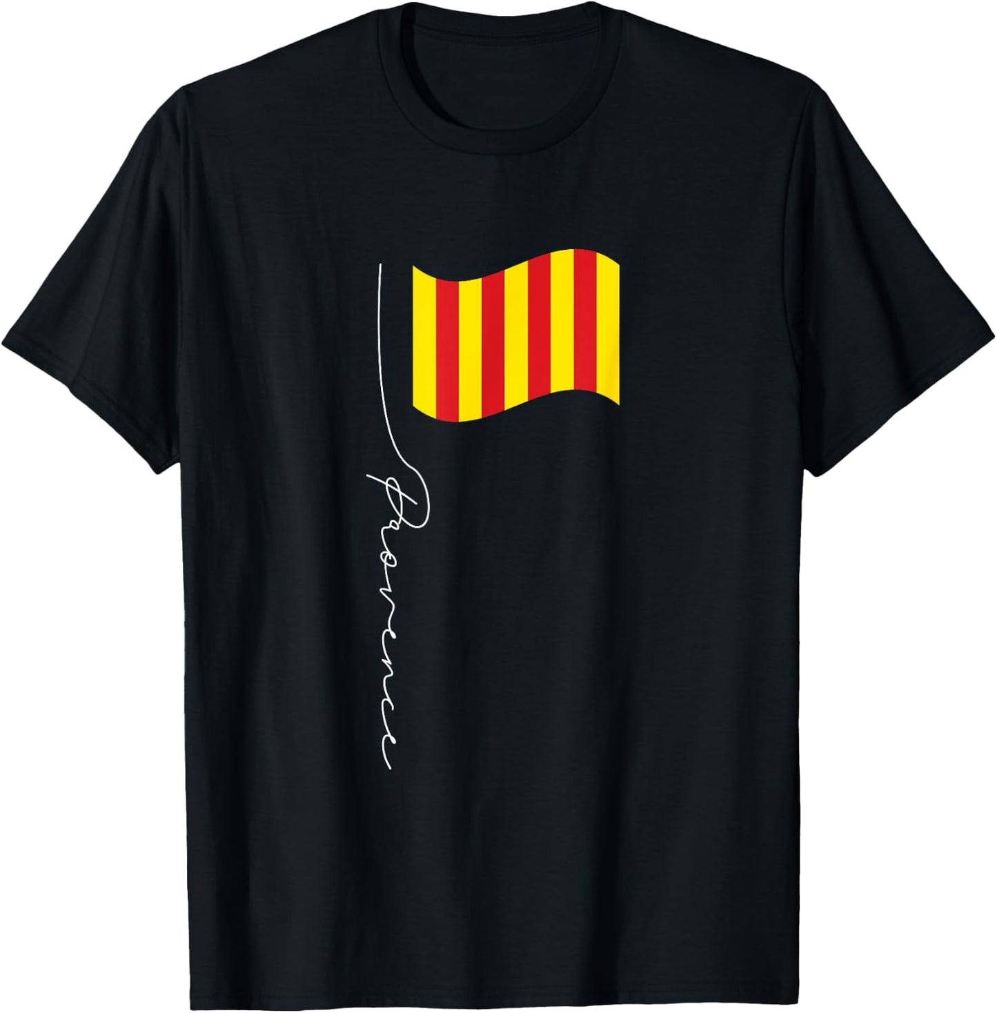 Provence Signature Flag Pole - Elegant France Regional Flag T-Shirt - T-Shirt | Black