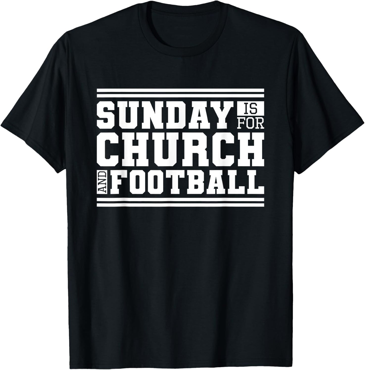 Sunday Is For Church And Football, Christian Jesus Football T-Shirt - T-Shirt | Black