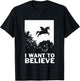 I Want To Believe Unicorns - UFO Conspiracy Flying T-Shirt - T-Shirt | Black