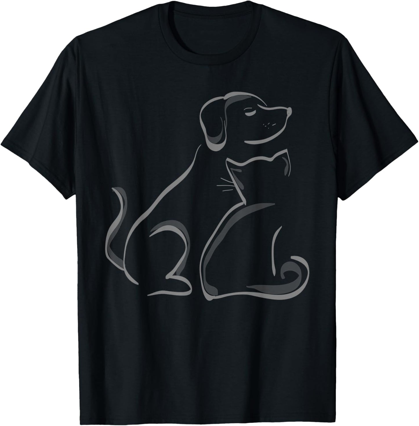 A cat and a dog silhoutte friendship T-Shirt - T-Shirt | Black