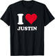 I Love Justin T-Shirt - T-Shirt | Black
