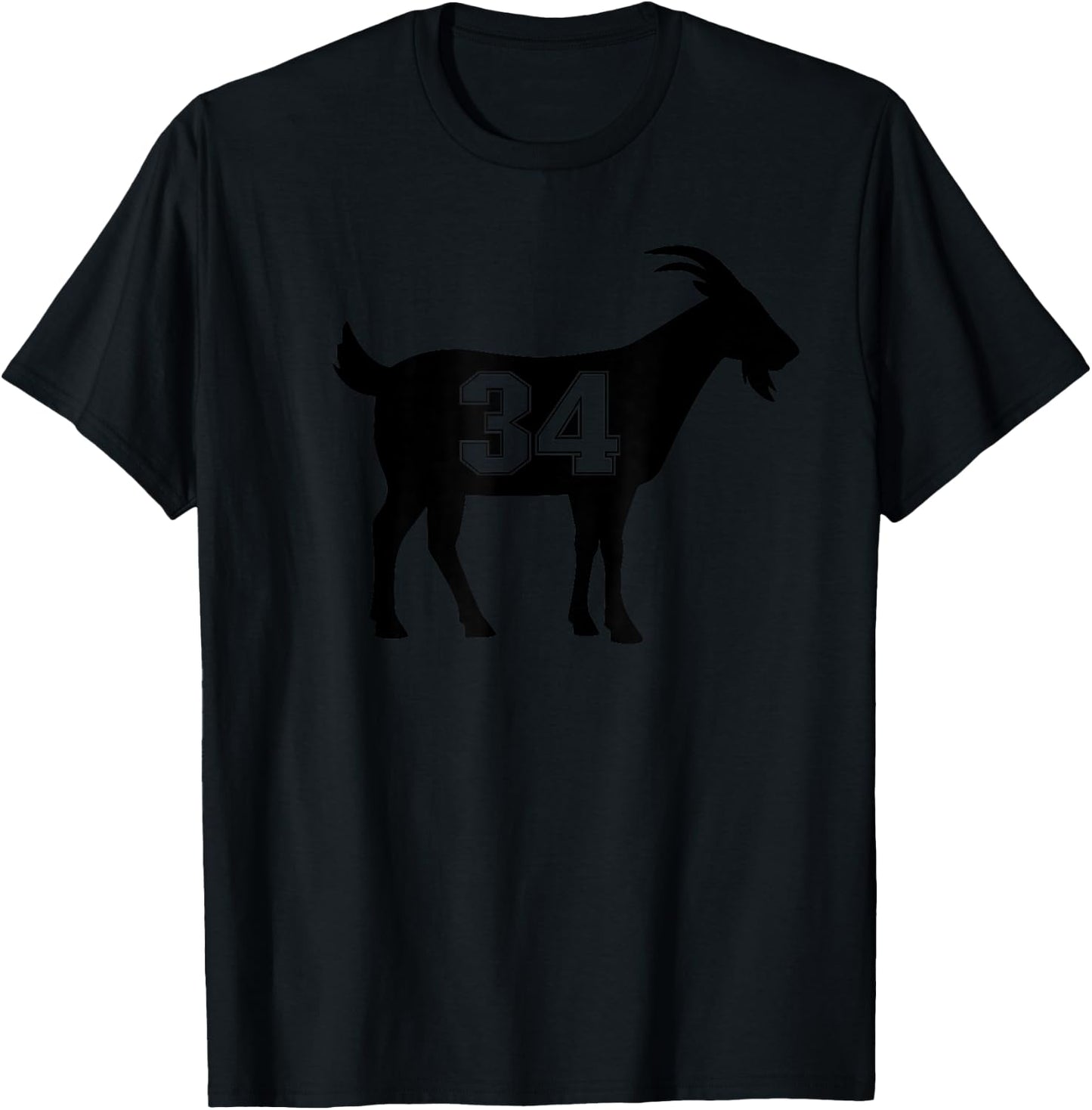 Goat 34 G.O.A.T. Number Thirty Four Goat T-Shirt - T-Shirt | Black