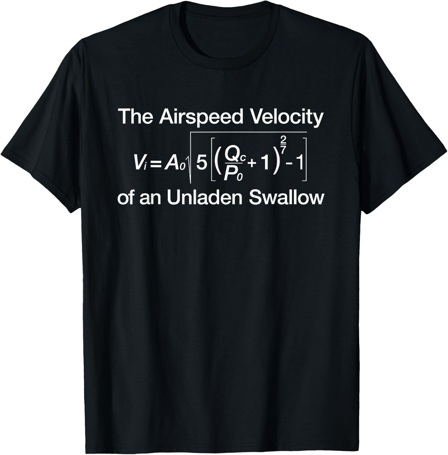 Airspeed Velocity Of An Unladen Swallow T-Shirt - T-Shirt | Black