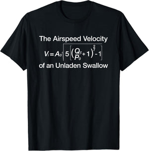 Airspeed Velocity Of An Unladen Swallow T-Shirt - T-Shirt | Black