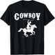 Cowboy Lasso Horse Riding - Wild West Rodeo Stampede T-Shirt - T-Shirt | Black
