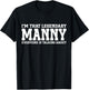 Manny Personal Name First Name Funny Manny T-Shirt - T-Shirt | Black