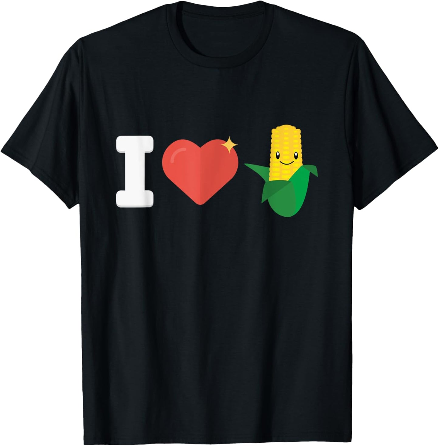 I Love Corn Funny Maize Corn Food Lover Foodies Novelty T-Shirt - T-Shirt | Black