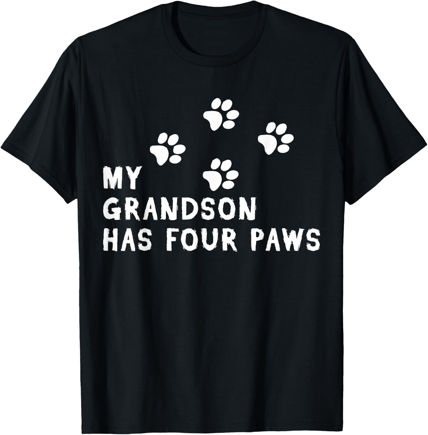 My Grandson Has Four Paws Dog Fur Parent T-Shirt - T-Shirt | Black