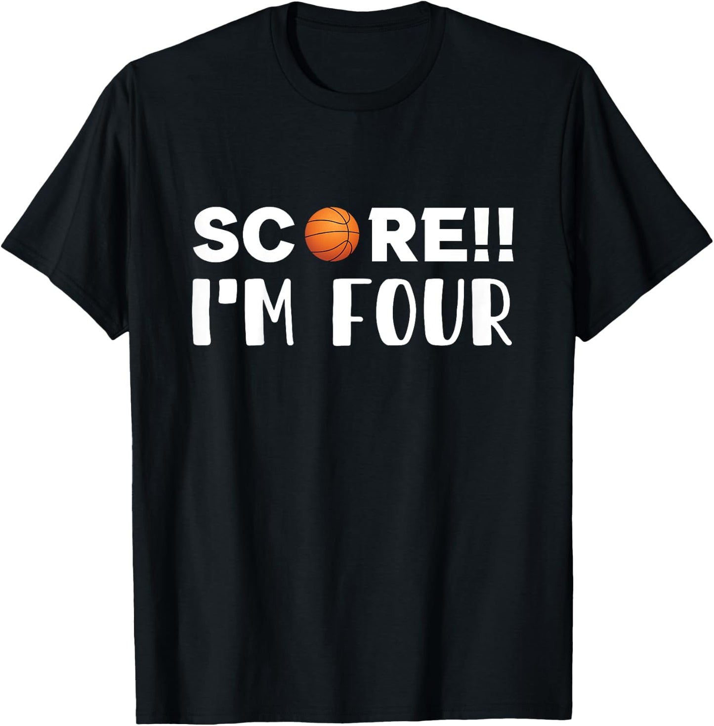 Score i'm Four, sport lover 4th birthday kids 4 T-Shirt - T-Shirt | Black