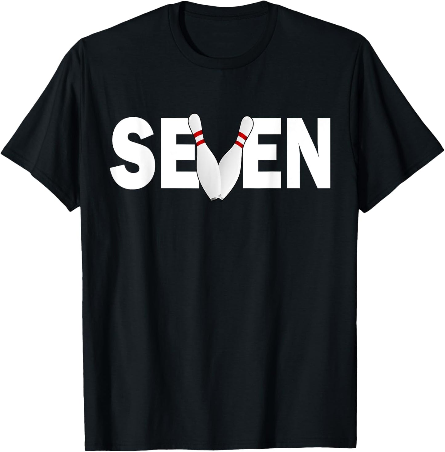 7th Birthday Seven 7 Years Old Bowling Party 2012 Birthday T-Shirt - T-Shirt | Black