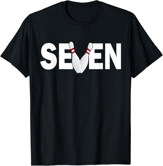 7th Birthday Seven 7 Years Old Bowling Party 2012 Birthday T-Shirt - T-Shirt | Black