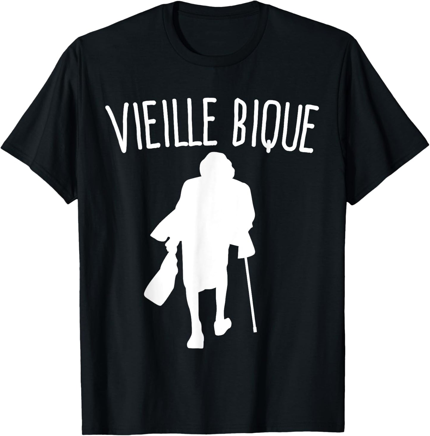 Vieille Bique | Gift Old Bique | Humour Granny , Black, S T-Shirt - T-Shirt | Black