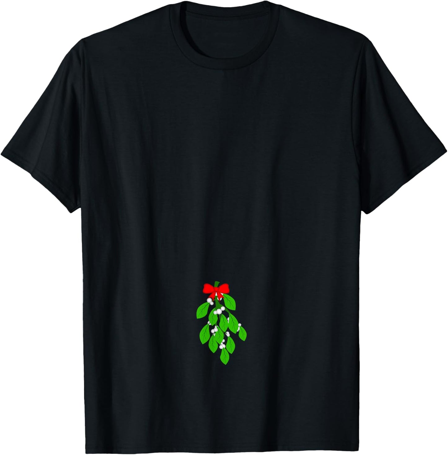 Christmas Mistletoe Below The Belt Funny Adult Humor T-Shirt - T-Shirt | Black