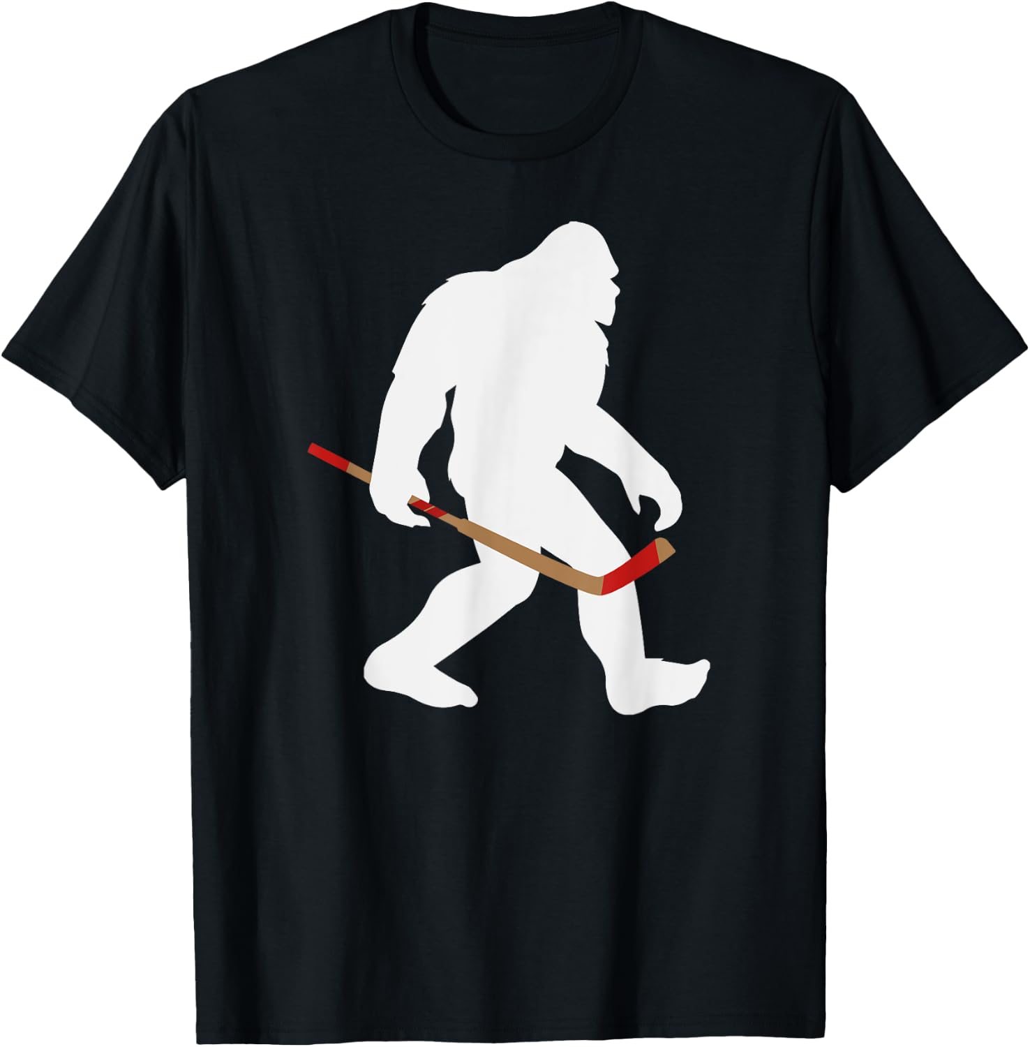 Sasquatch Bigfoot Hockey Player Funny Hockey Lovers T-Shirt - T-Shirt | Black