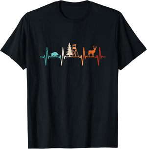 Jagd Herzschlag Schwarzwild Rotwild Jäger T-Shirt - T-Shirt | Black